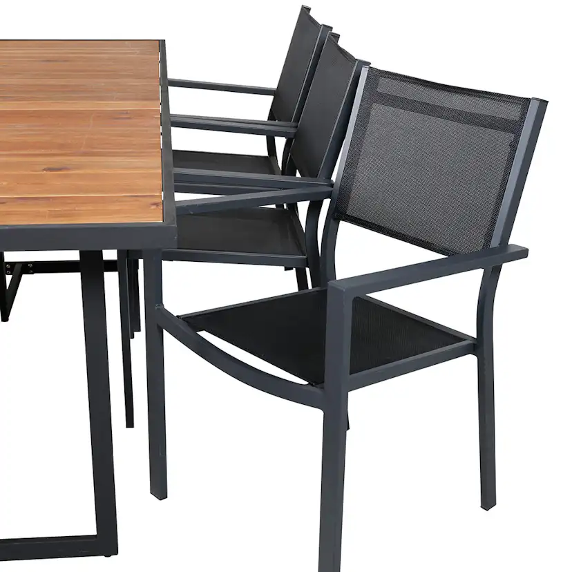 Matgrupp Venture Home King med 6 Curz Stapelbara Matstolar