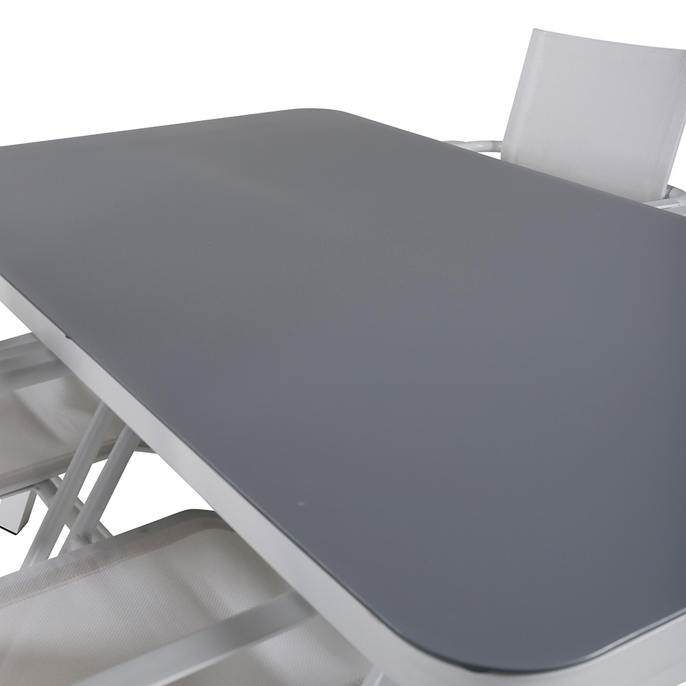 Matgrupp Utomhus Venture Home Vyn Vit med 4 Anve Trädgårdsstolar