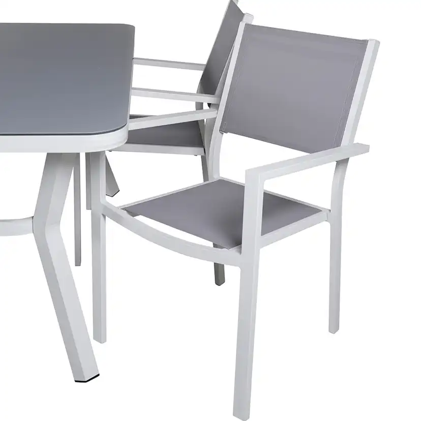 Matgrupp Venture Home Vyn Vit med 4 Curz Stapelbara Matstolar