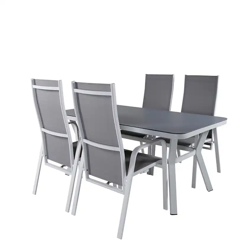 Matgrupp Utomhus Venture Home Vyn Vit med 4 Curz Trädgårdsstolar