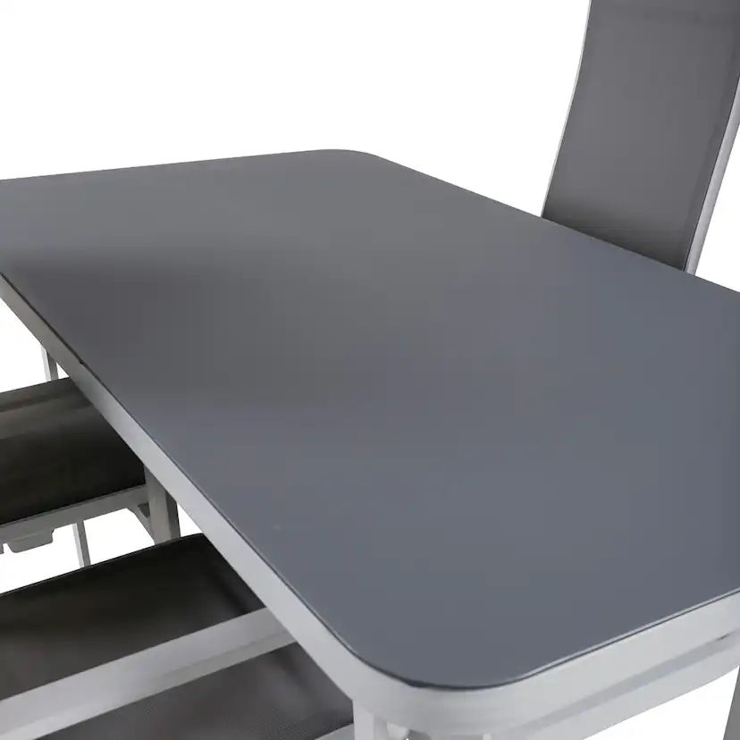 Matgrupp Utomhus Venture Home Vyn Vit med 4 Curz Trädgårdsstolar