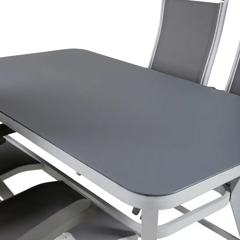 Matgrupp Utomhus Venture Home Vyn med 4 Arz Trädgårdsstolar Vit/Grå