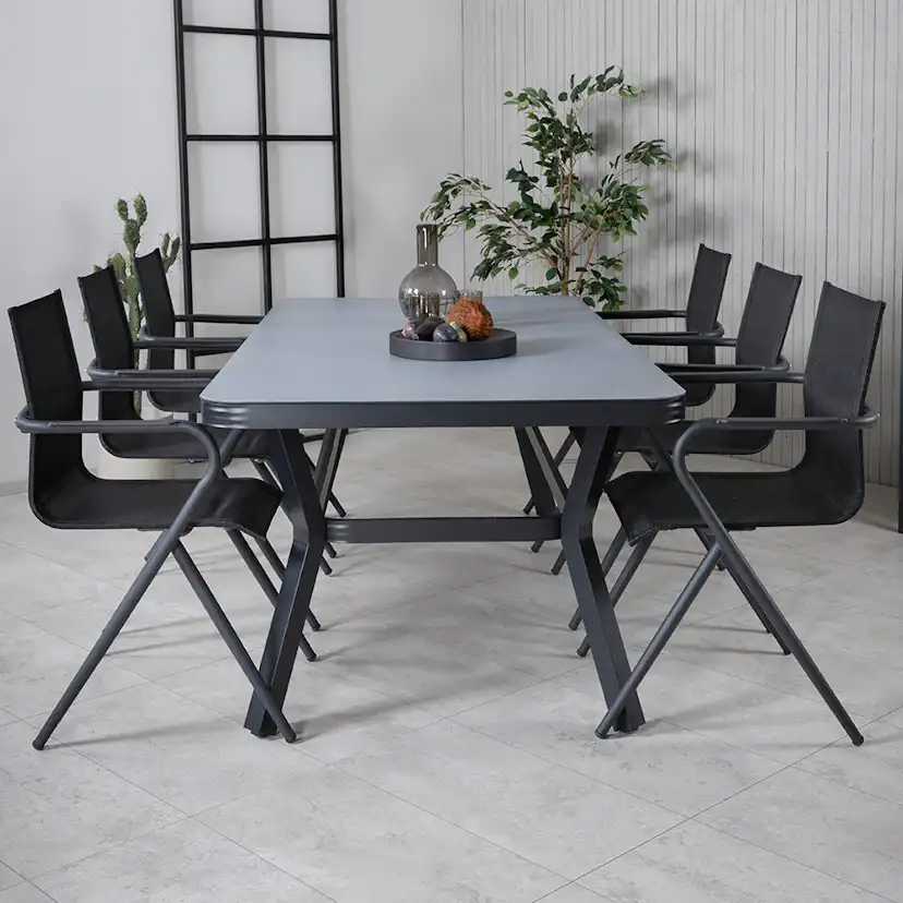 Matgrupp Venture Home Vyn med 6 Anve Matstolar