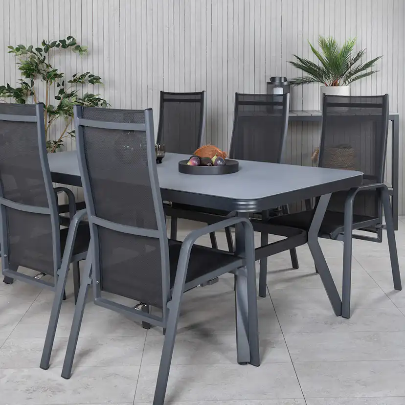 Matgrupp Utomhus Venture Home Vyn med 6 Curz Trädgårdsstolar