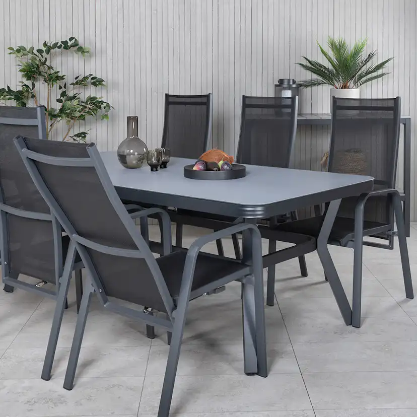 Matgrupp Utomhus Venture Home Vyn med 6 Curz Trädgårdsstolar