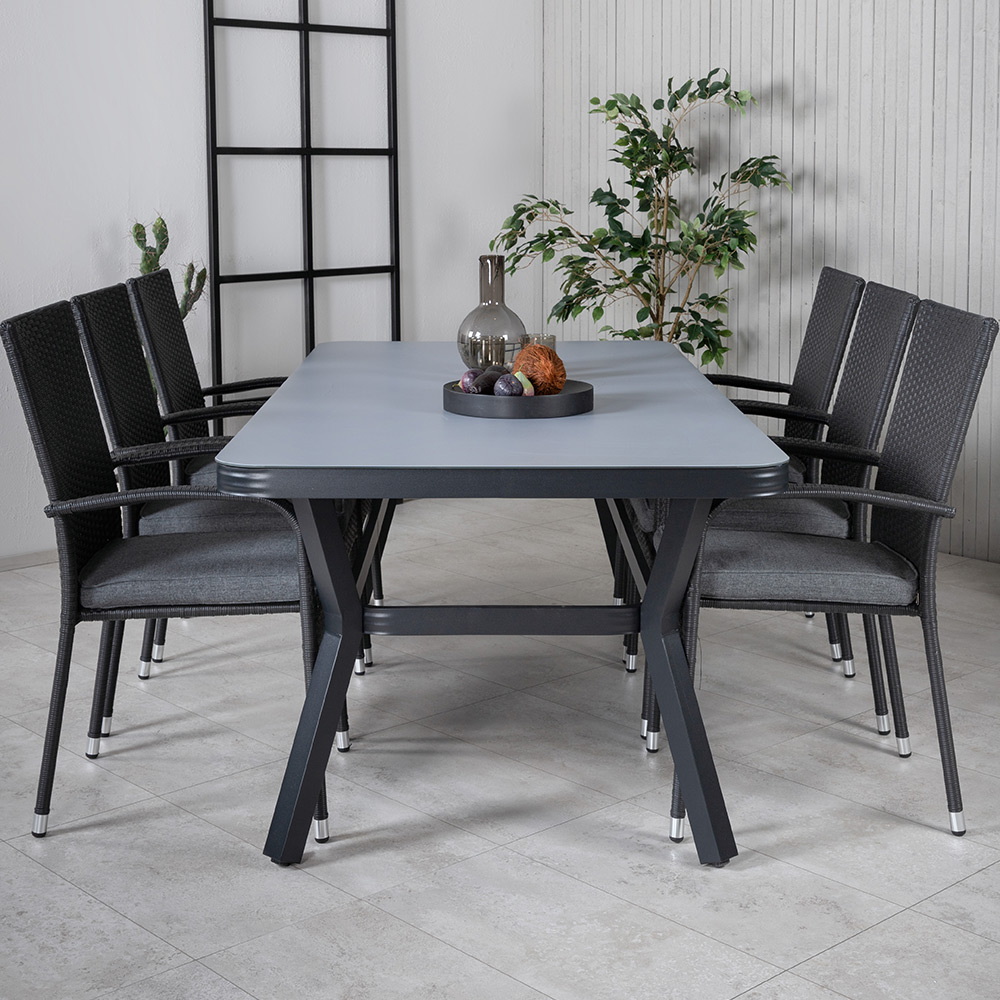 Matgrupp Utomhus Venture Home Vyn med 6 Hanna Trädgårdsstolar