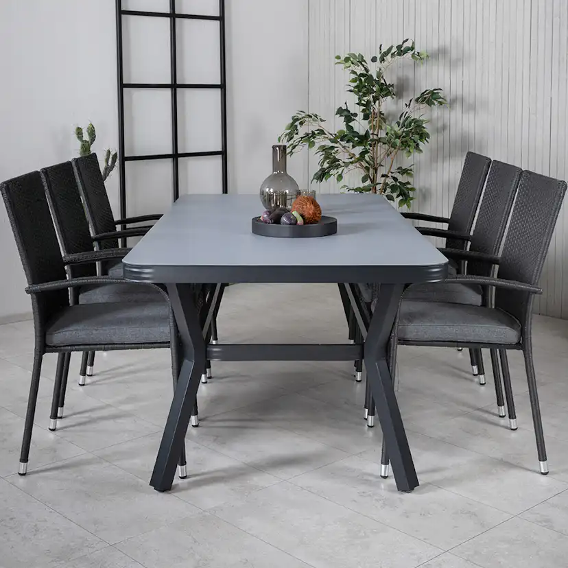 Matgrupp Utomhus Venture Home Vyn med 6 Hanna Trädgårdsstolar