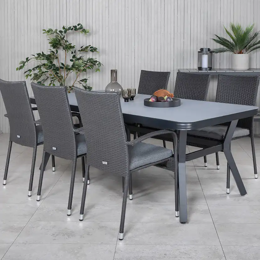 Matgrupp Utomhus Venture Home Vyn med 6 Hanna Trädgårdsstolar