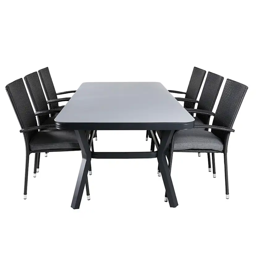 Matgrupp Utomhus Venture Home Vyn med 6 Hanna Trädgårdsstolar