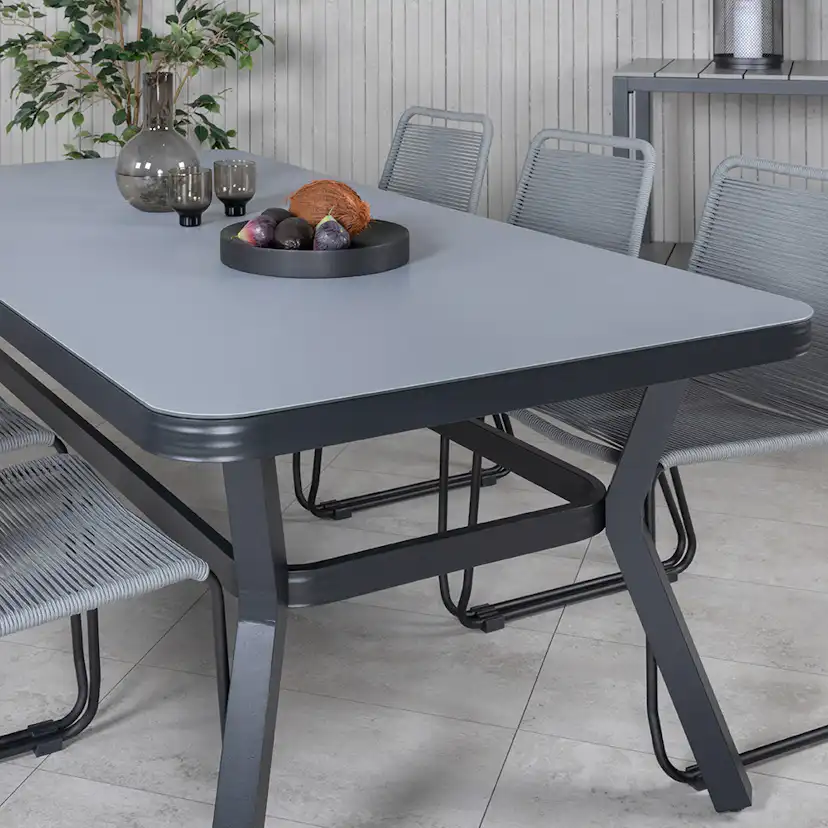 Matgrupp Utomhus Venture Home Vyn Aluminium med 6 Lumi Trädgårdsstolar