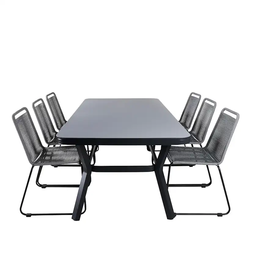 Matgrupp Utomhus Venture Home Vyn Aluminium med 6 Lumi Trädgårdsstolar