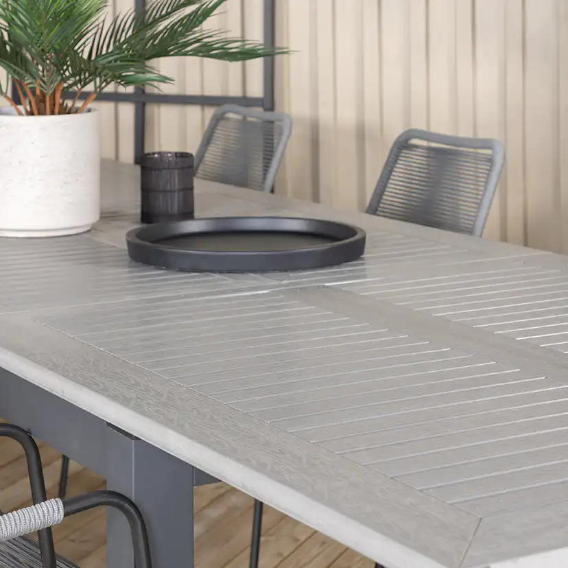 Matgrupp Utomhus Venture Home Aleyna 224 med 8 Leon Trädgårdsstolar