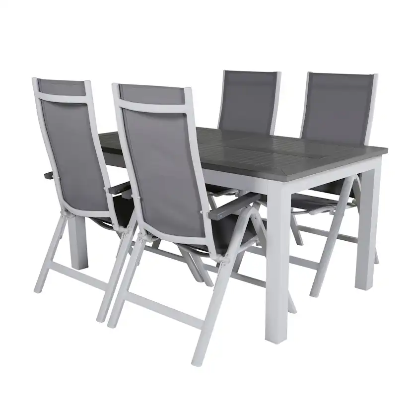 Matgrupp Venture Home Aleyna 152 Vit med 4 Aleyna Positionsstolar