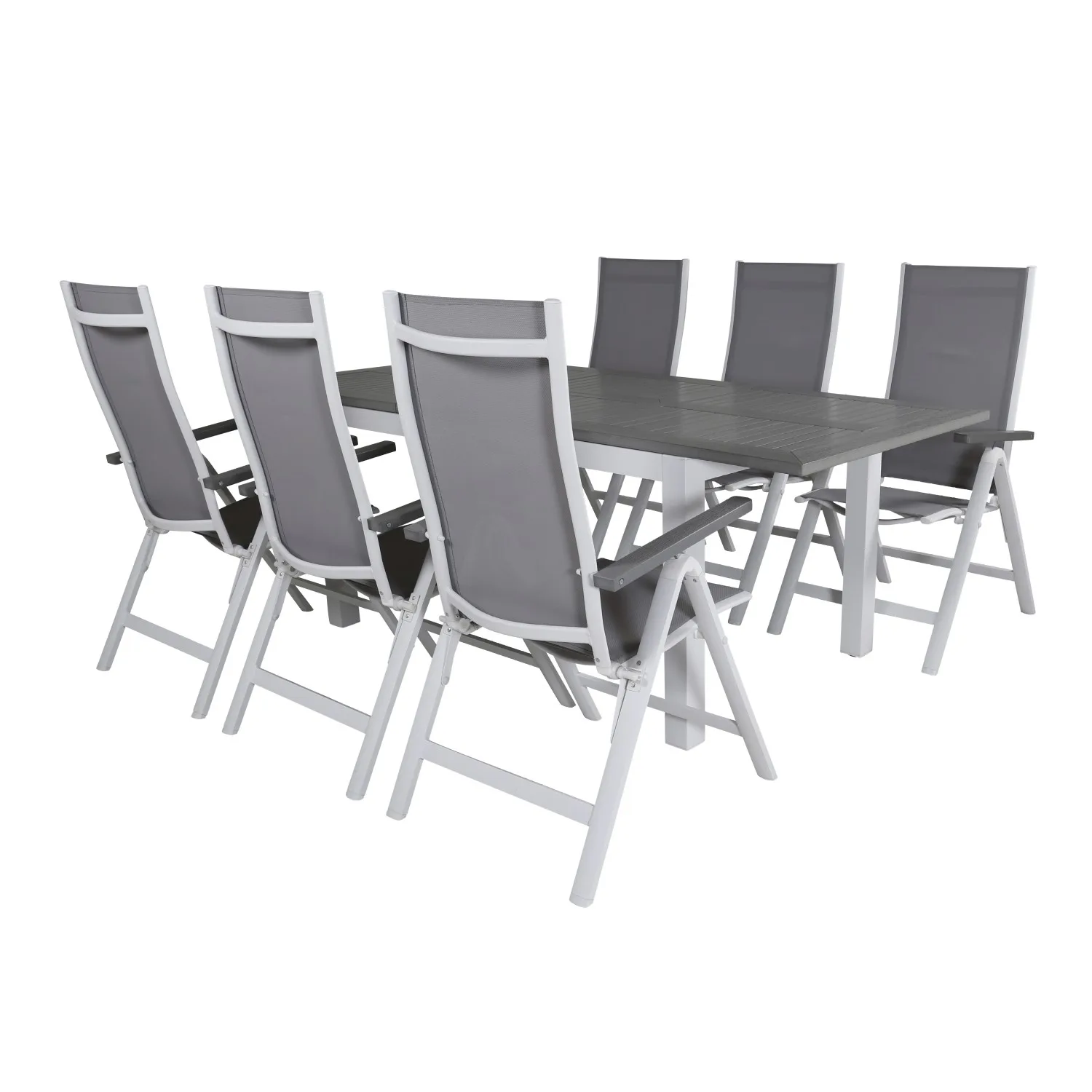 Matgrupp Venture Home Aleyna 152 Vit med 6 Aleyna Positionsstolar