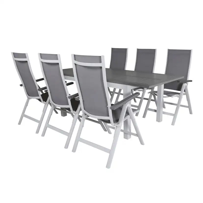 Matgrupp Venture Home Aleyna 152 Vit med 6 Aleyna Positionsstolar