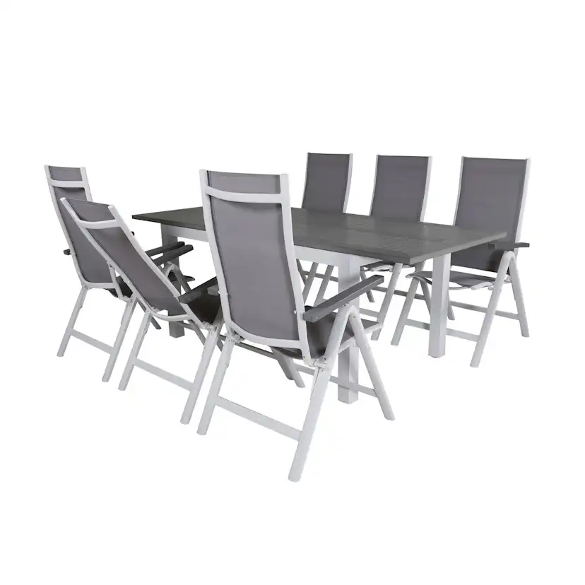 Matgrupp Venture Home Aleyna 152 Vit med 6 Aleyna Positionsstolar