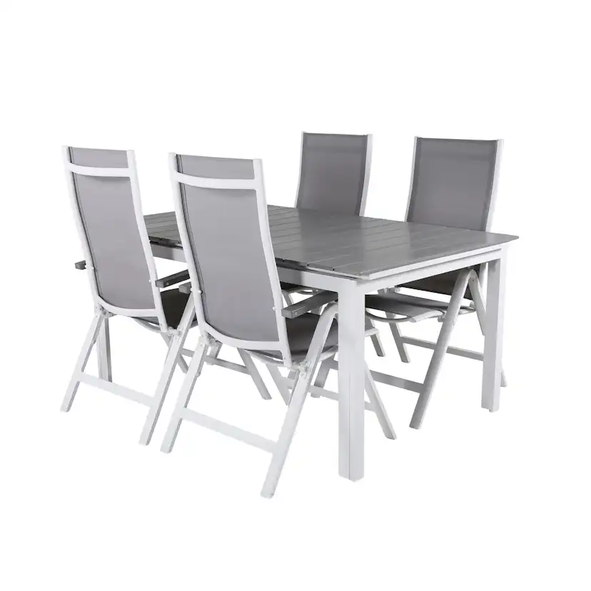 Matgrupp Venture Home Lova 160 Vit med 4 Aleyna Positionsstolar