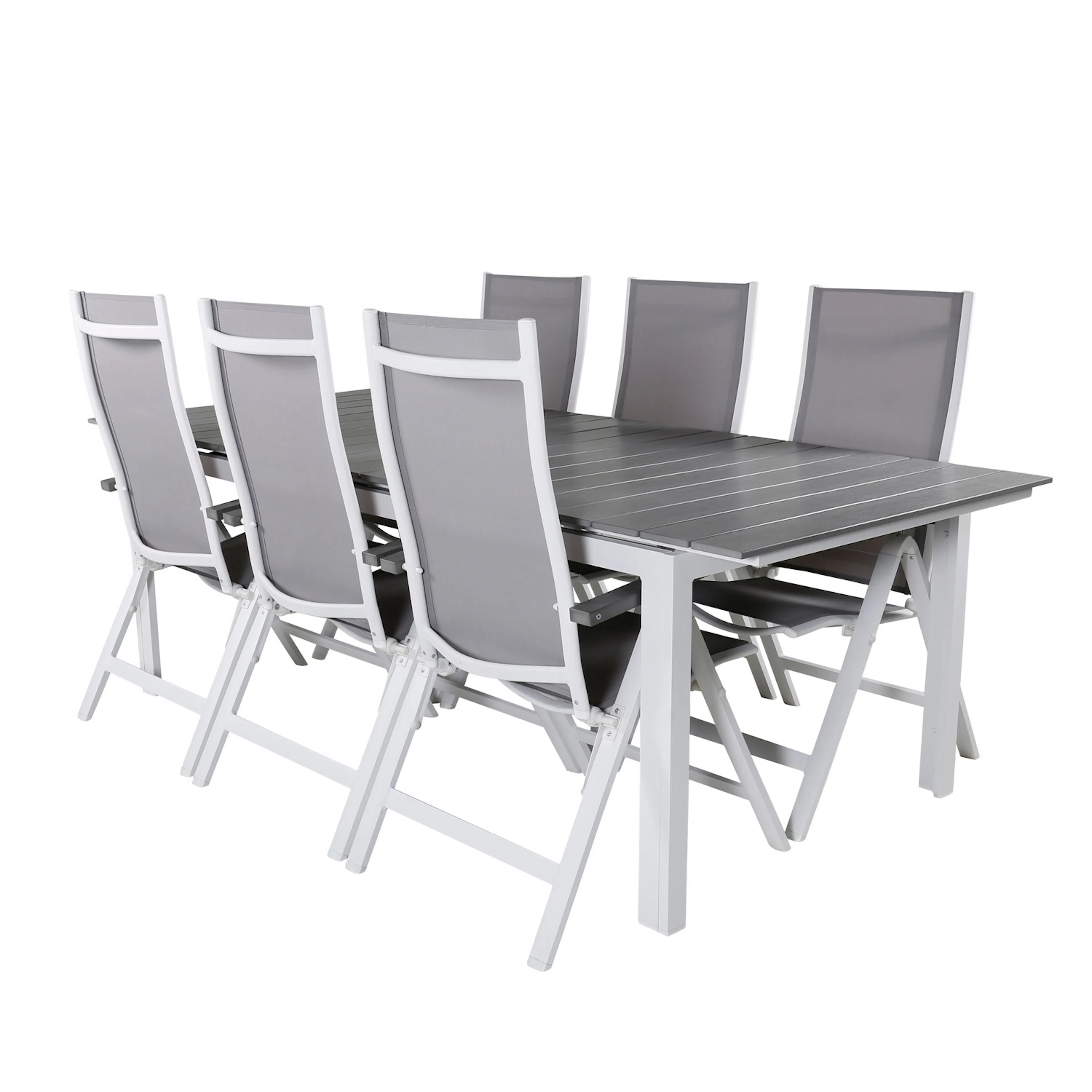 Matgrupp Venture Home Lova 224 Vit med 6 Aleyna Positionsstolar