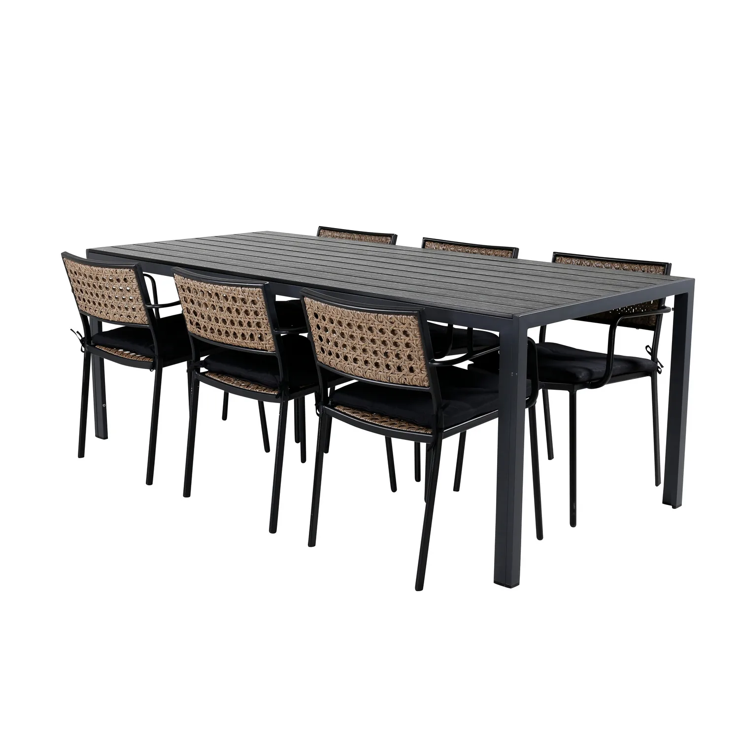 Matgrupp Utomhus Venture Home Bront med 6 Peoria Trädgårdsstolar