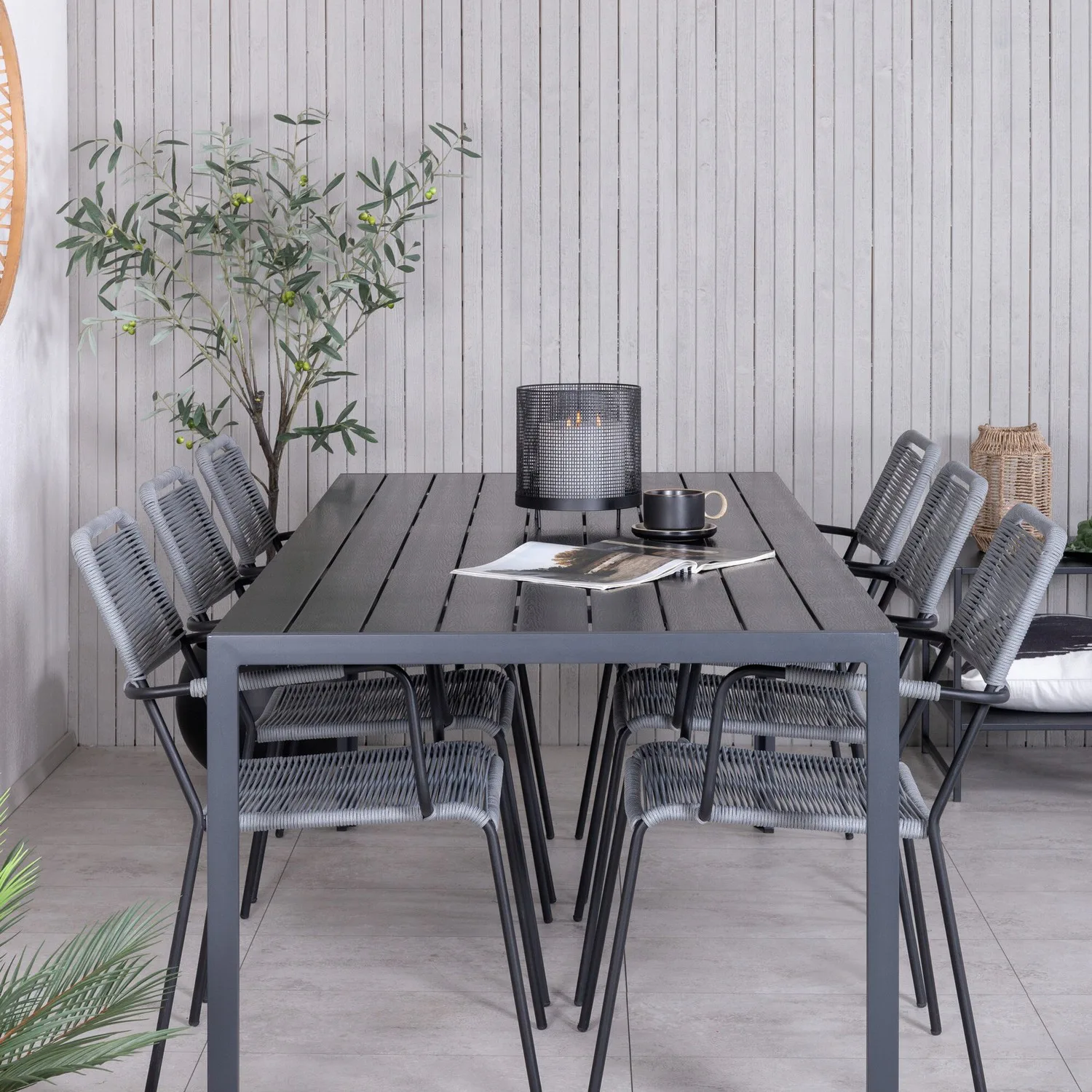 Matgrupp Utomhus Venture Home Bront med 6 Leon Trädgårdsstolar