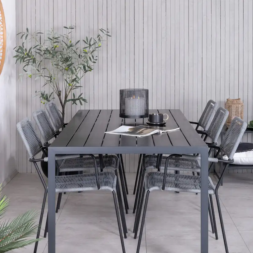 Matgrupp Utomhus Venture Home Bront med 6 Leon Trädgårdsstolar