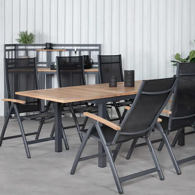 Matgrupp Utomhus Venture Home Perla 152 med 6 Perla PositionsTrädgårdsstolar