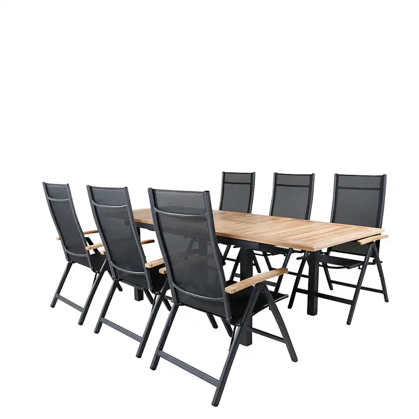 Matgrupp Utomhus Venture Home Perla 152 med 6 Perla PositionsTrädgårdsstolar