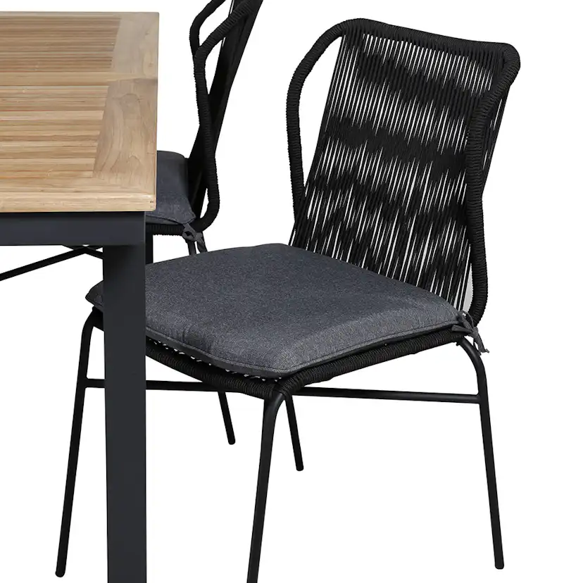 Matgrupp Utomhus Venture Home Perla med 4 Jefferson Stapelbara Trädgårdsstolar