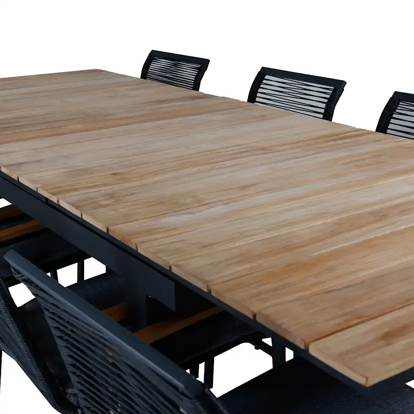 Matgrupp Utomhus Venture Home Mendi med 8 Deni Trädgårdsstolar