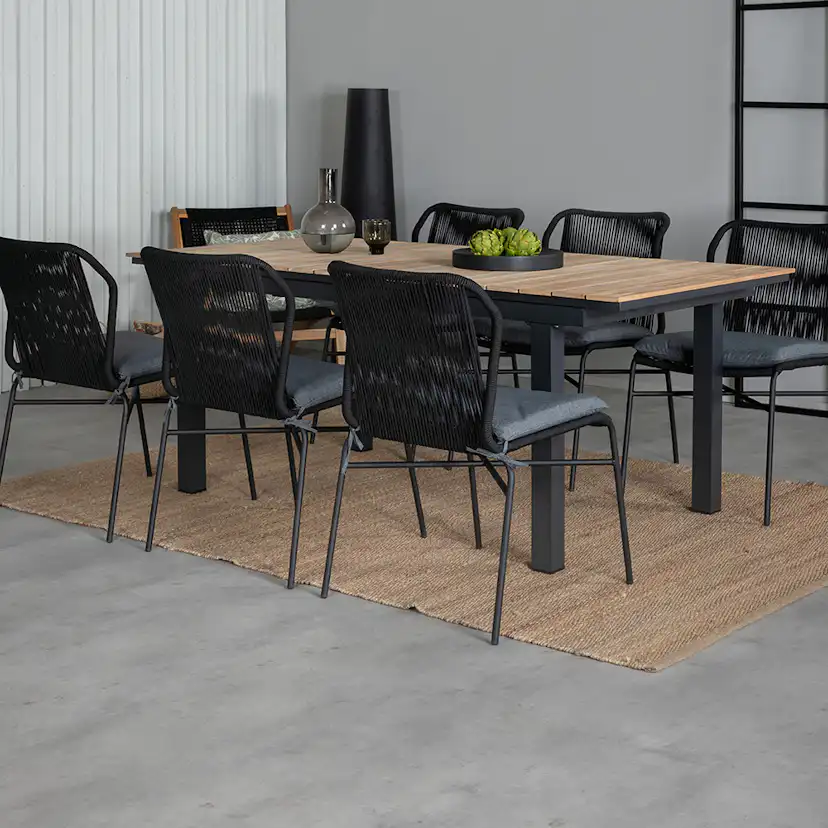 Matgrupp Utomhus Venture Home Mendi med 6 Julle Trädgårdsstolar