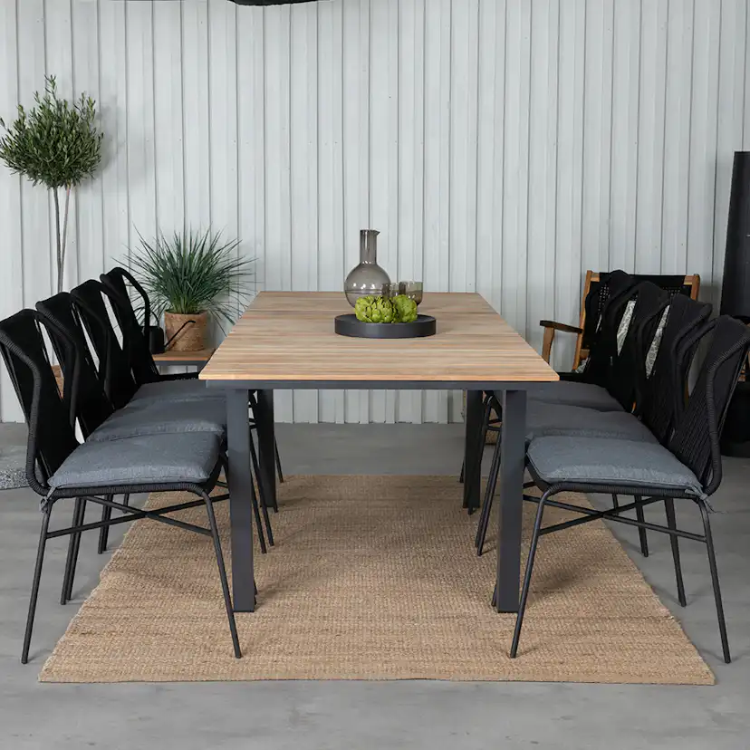 Matgrupp Utomhus Venture Home Mendi med 8 Julle Trädgårdsstolar