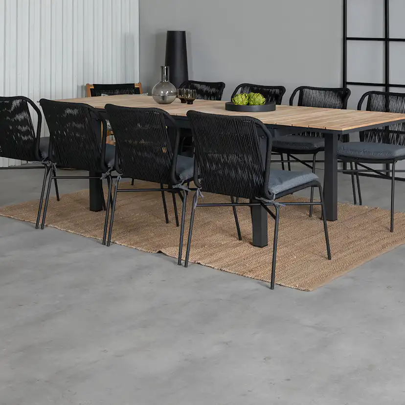 Matgrupp Utomhus Venture Home Mendi med 8 Julle Trädgårdsstolar