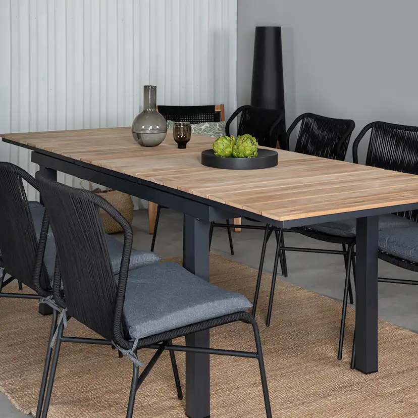 Matgrupp Utomhus Venture Home Mendi med 8 Julle Trädgårdsstolar