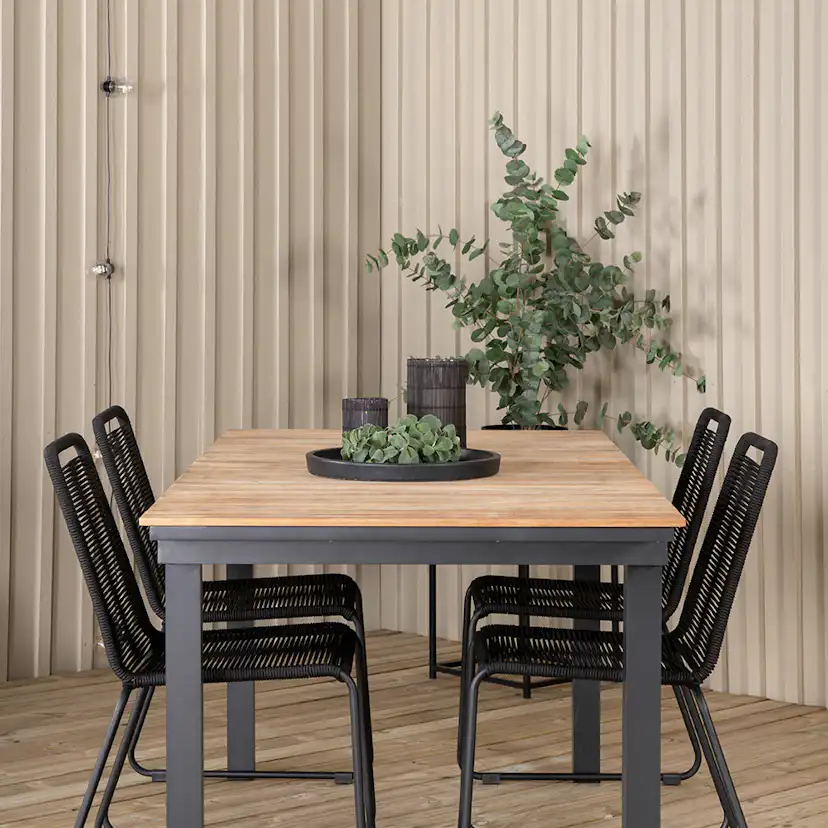 Matgrupp Utomhus Venture Home Mendi med 4 Levi Trädgårdsstolar