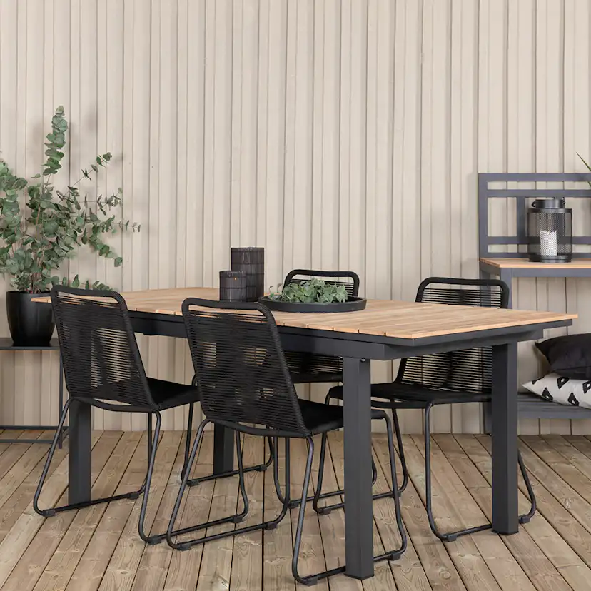 Matgrupp Utomhus Venture Home Mendi med 4 Levi Trädgårdsstolar