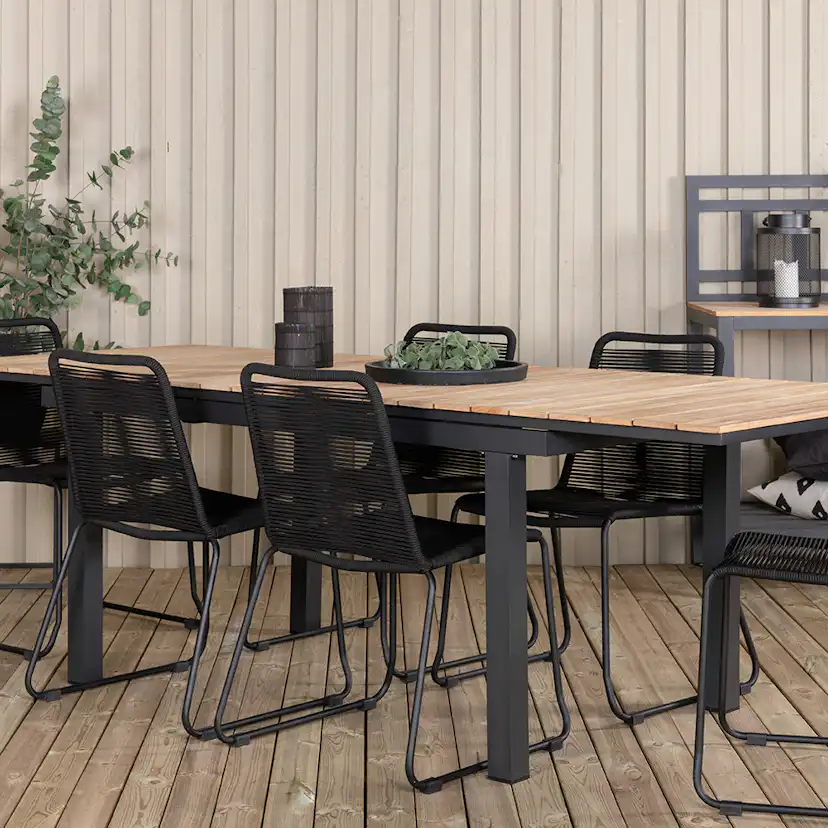 Matgrupp Utomhus Venture Home Mendi med 6 Levi Trädgårdsstolar