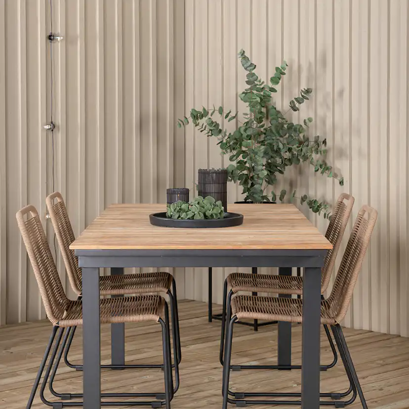 Matgrupp Utomhus Venture Home Mendi med 4 Levi Trädgårdsstolar