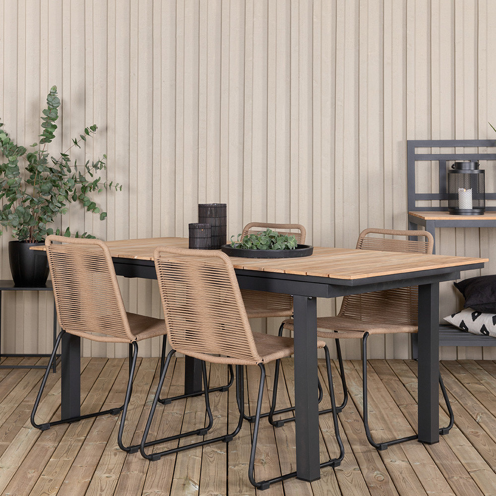 Matgrupp Utomhus Venture Home Mendi med 4 Levi Trädgårdsstolar
