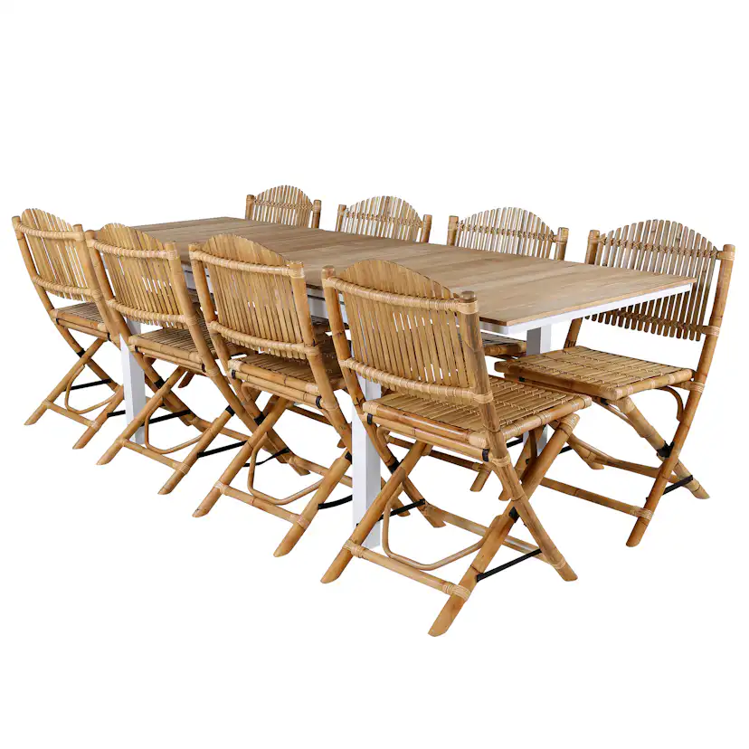 Matgrupp Venture Home Mendi med 8 Cane Stolar