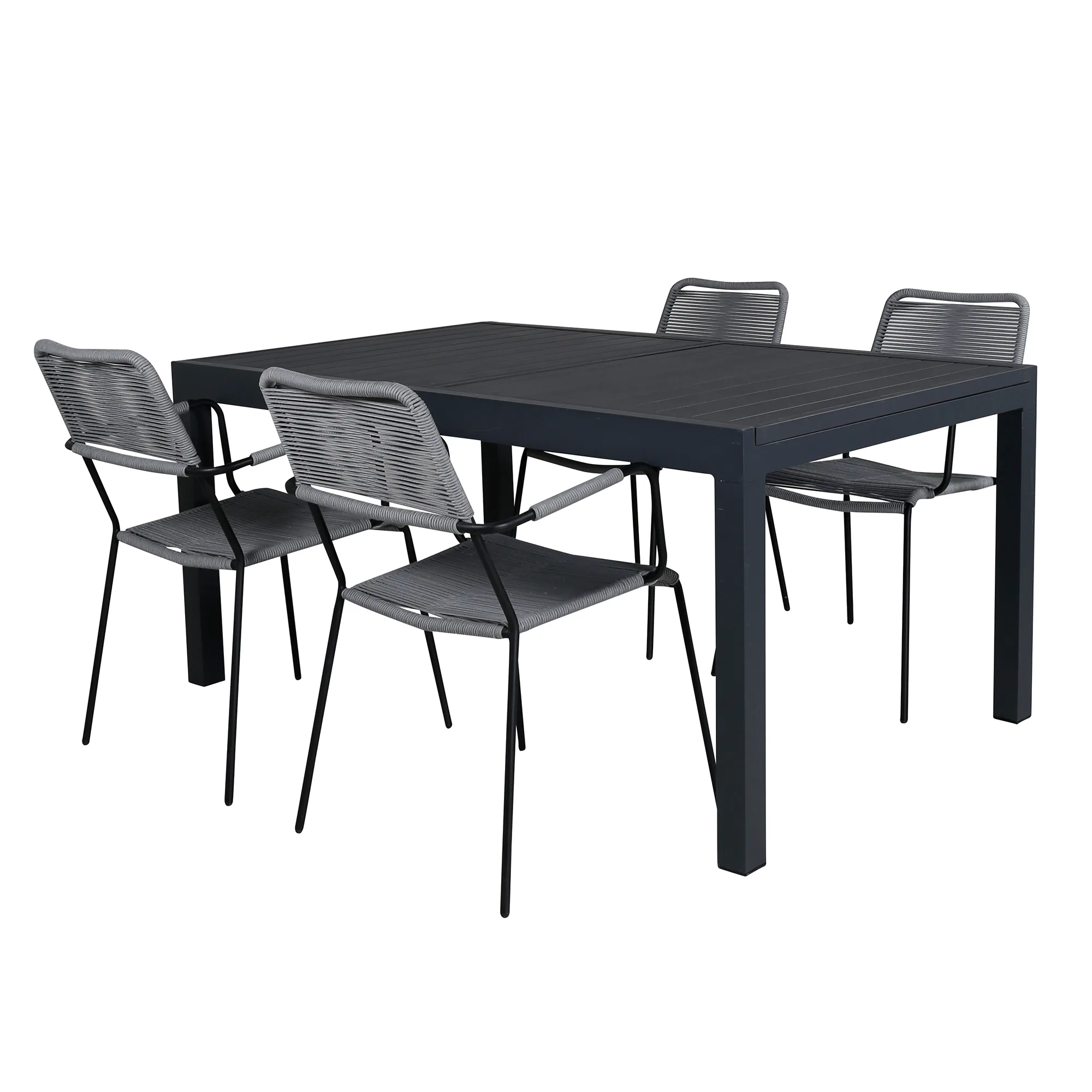 Matgrupp Venture Home Marbella med 4 Levi Stolar Grå