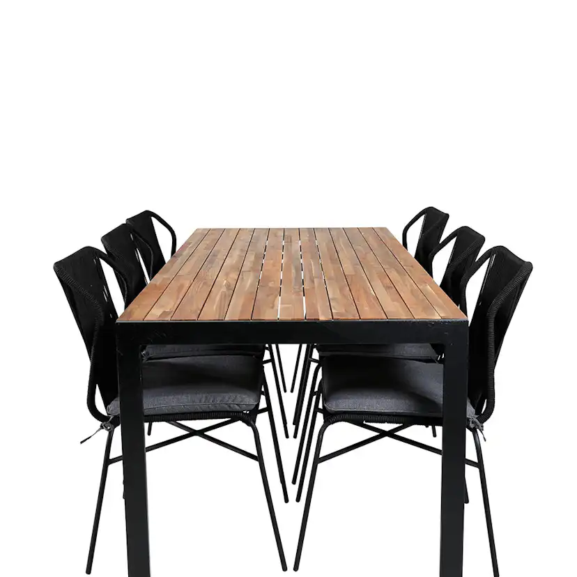 Matgrupp Utomhus Venture Home Bois med 6 Julle Trädgårdsstolar