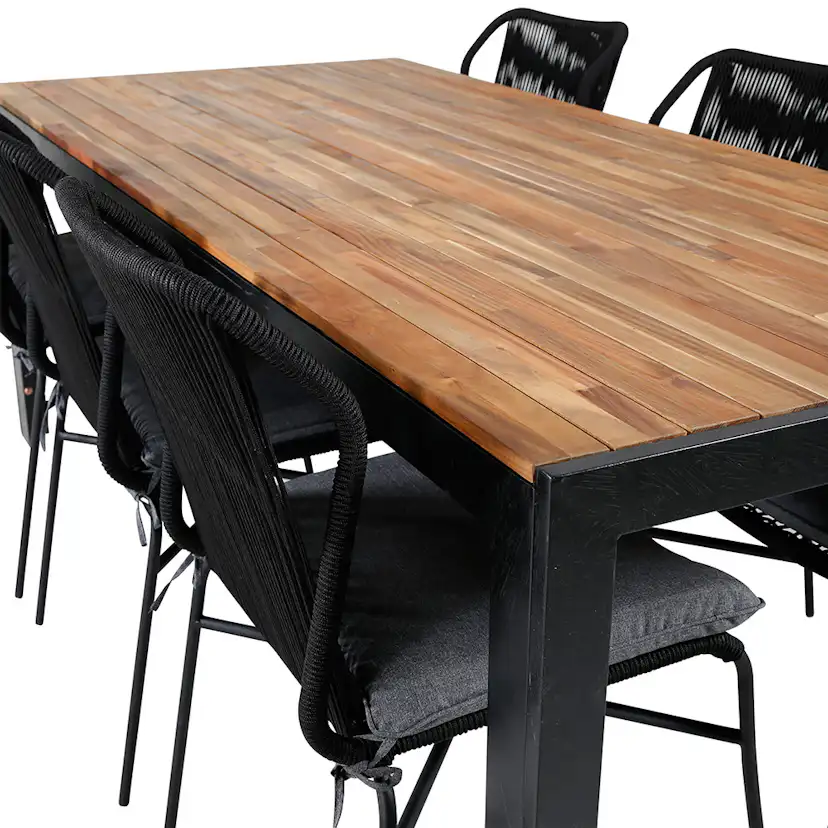 Matgrupp Utomhus Venture Home Bois med 6 Julle Trädgårdsstolar