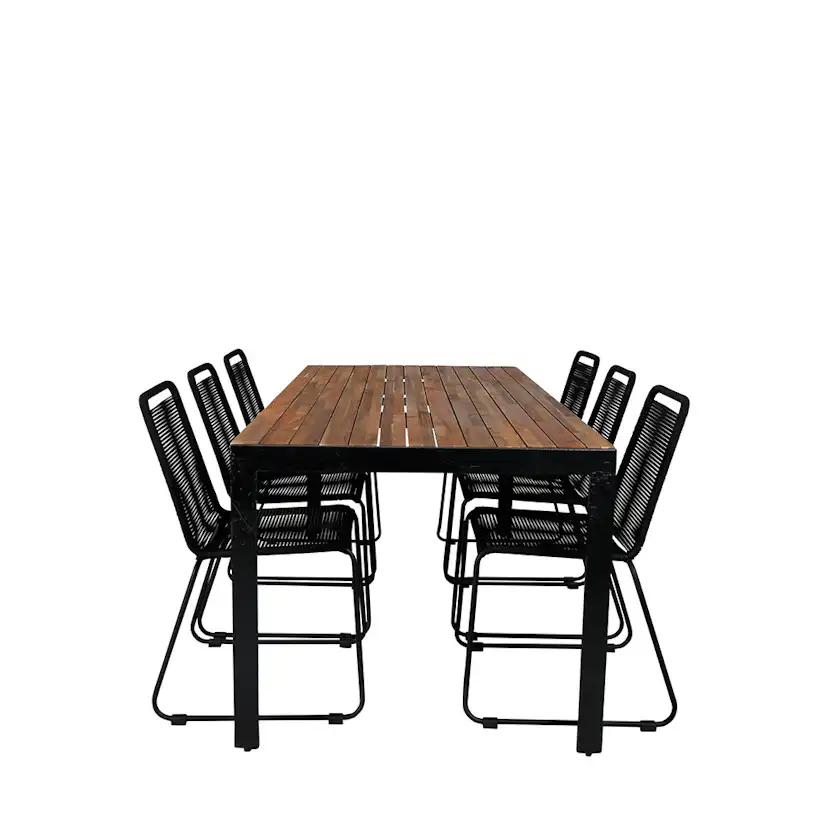 Matgrupp Utomhus Venture Home Bois med 6 Levi Trädgårdsstolar