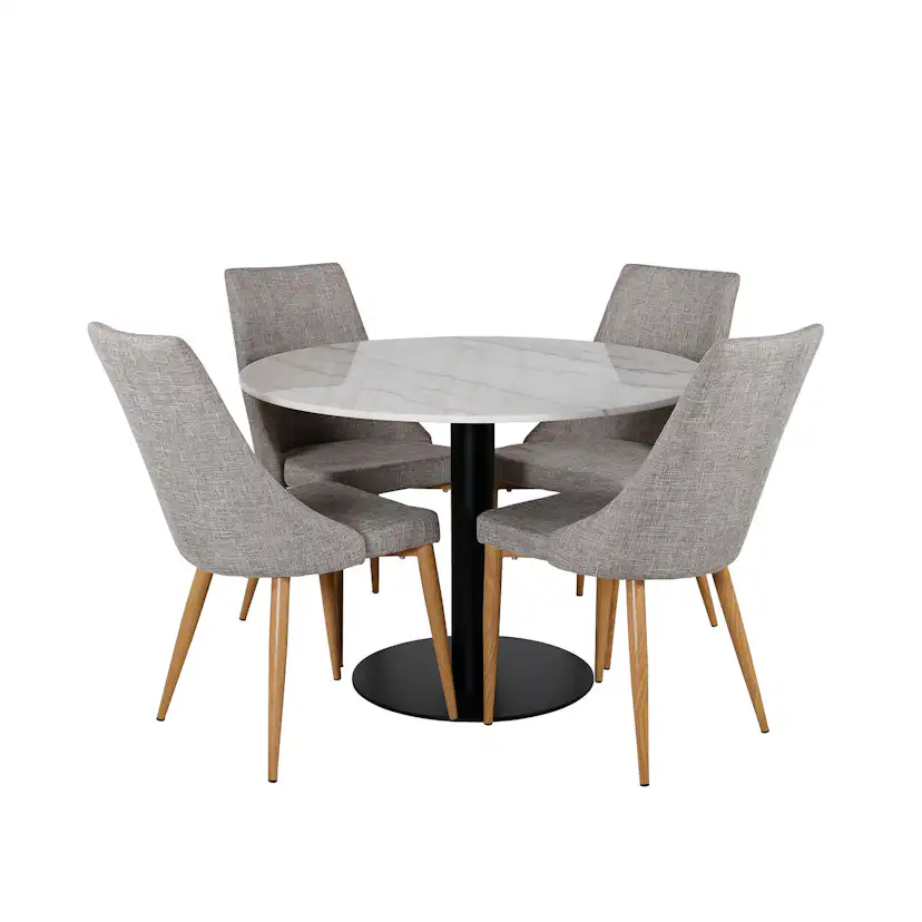 Matgrupp Venture Home Estelle med 4 Leone stolar