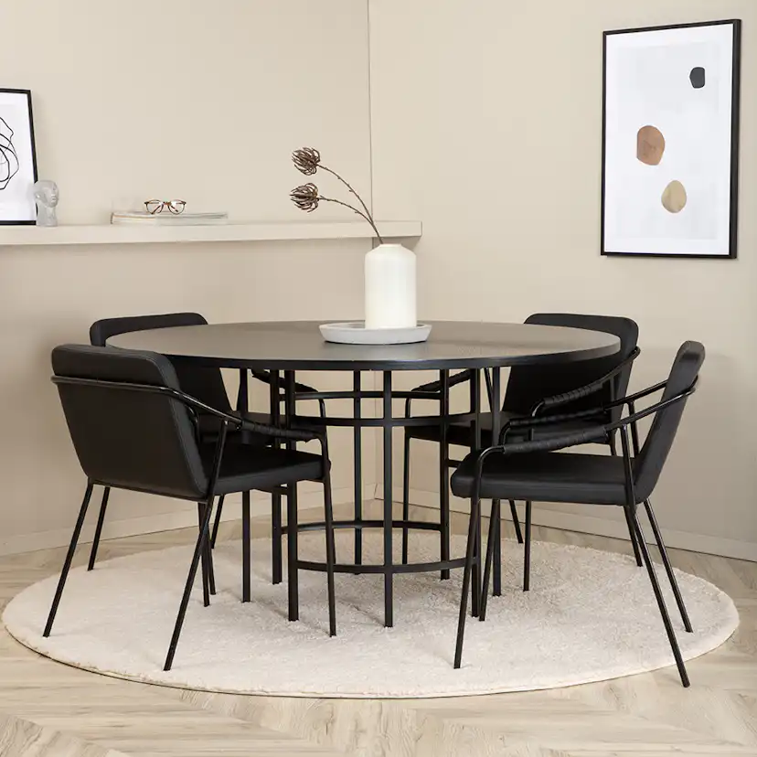 Matgrupp Venture Home Wien med 4 Tjärö Stolar Konstläder