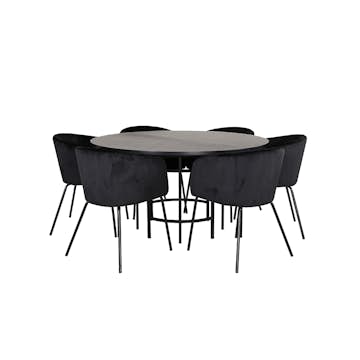 Matgrupp furniture/fashion Copenhagen Ø140 cm med 6 Berit Stolar