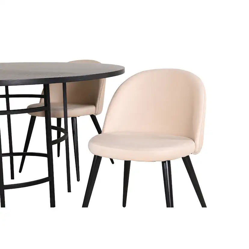 Matgrupp Venture Home Wien med 4 Valentina Stitcthes Stolar Sammet