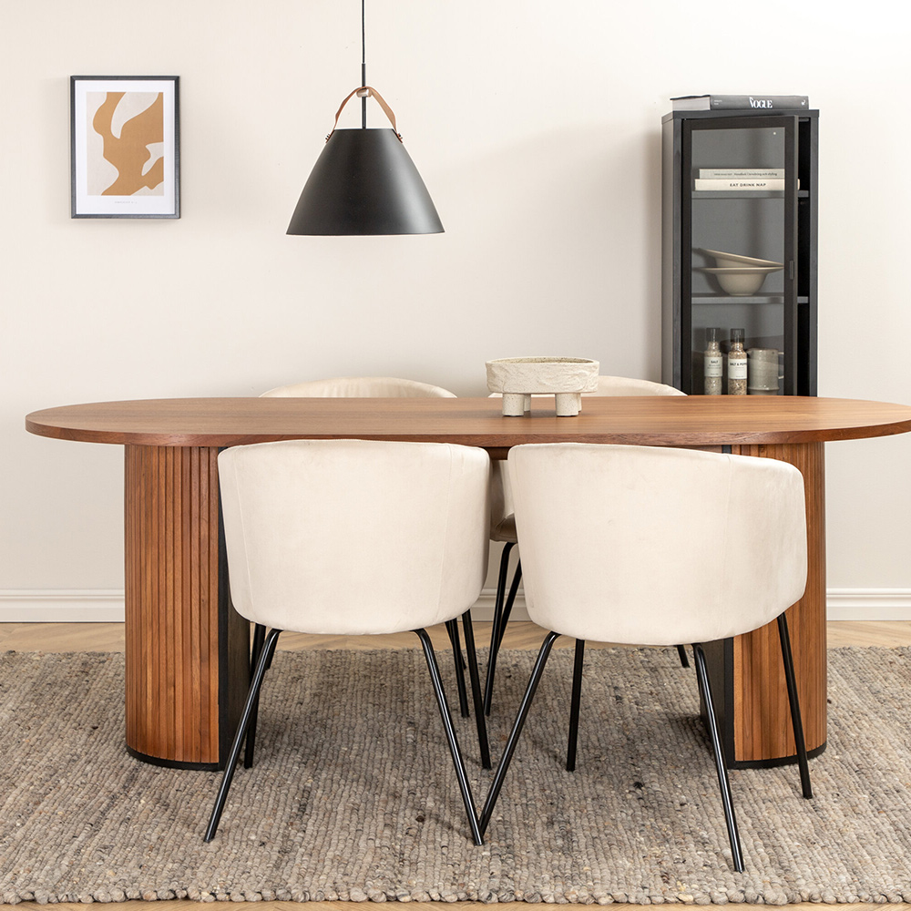 Matgrupp Venture Home Bianca med 4 Bergen Stolar Sammet