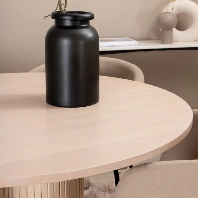 Matgrupp Venture Home Bianca Rund med 4 Bergen Stolar Polyester