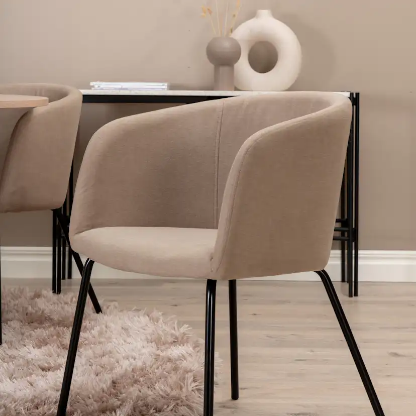 Matgrupp Venture Home Bianca Rund med 4 Bergen Stolar Polyester